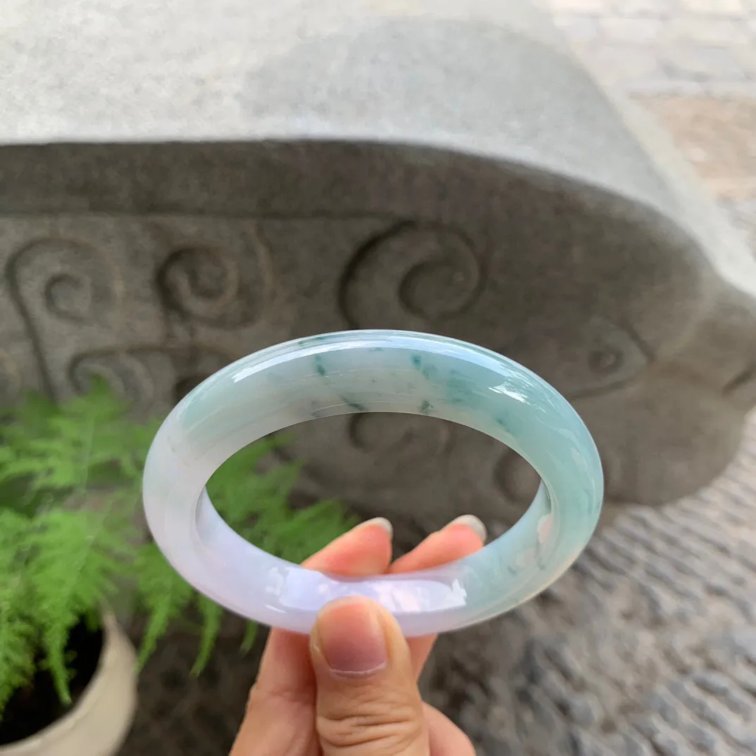 大圈口60.2-12.2-9.5 【紫底飘花正圈手镯】正圈 60 61可戴