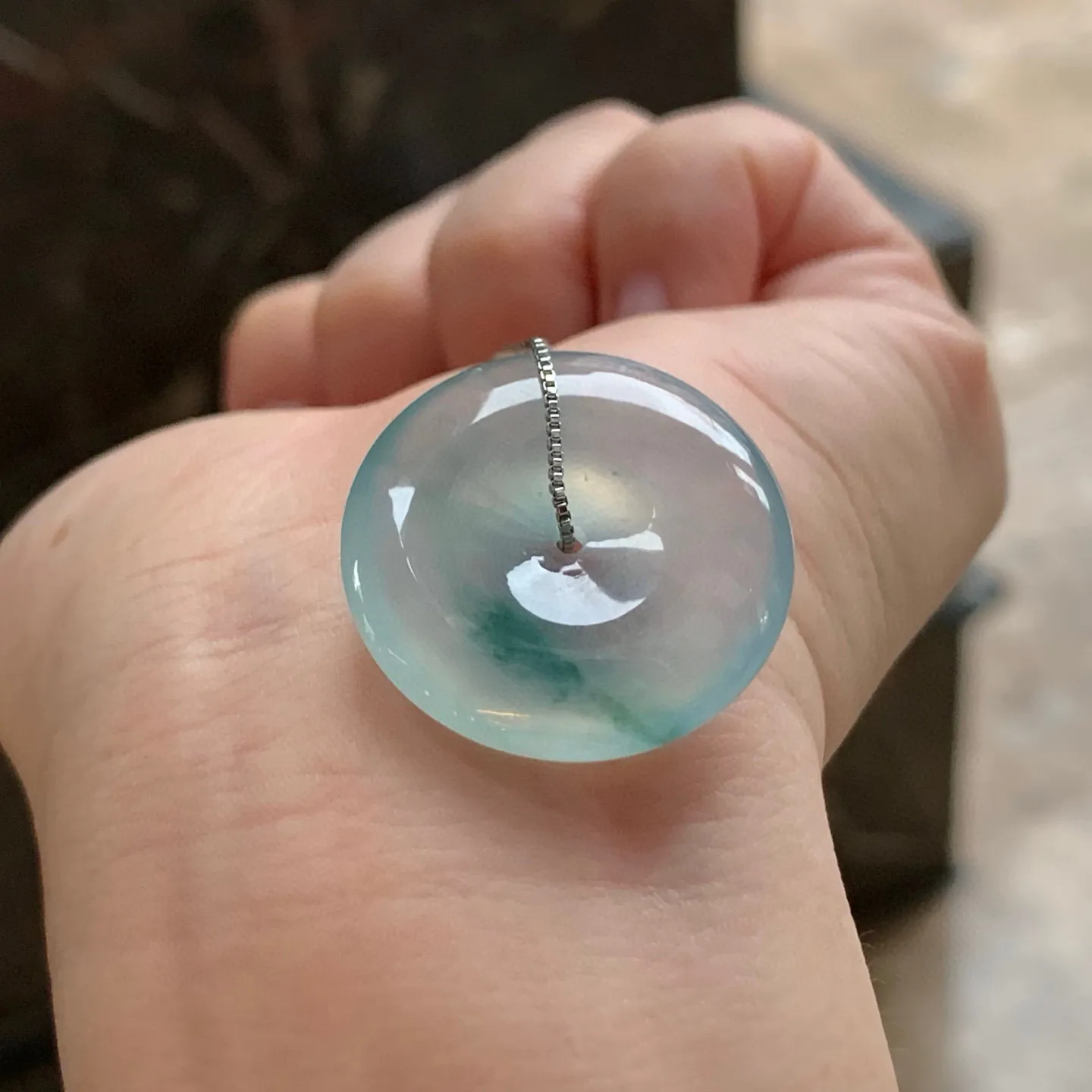冰种飘花平安扣
清爽