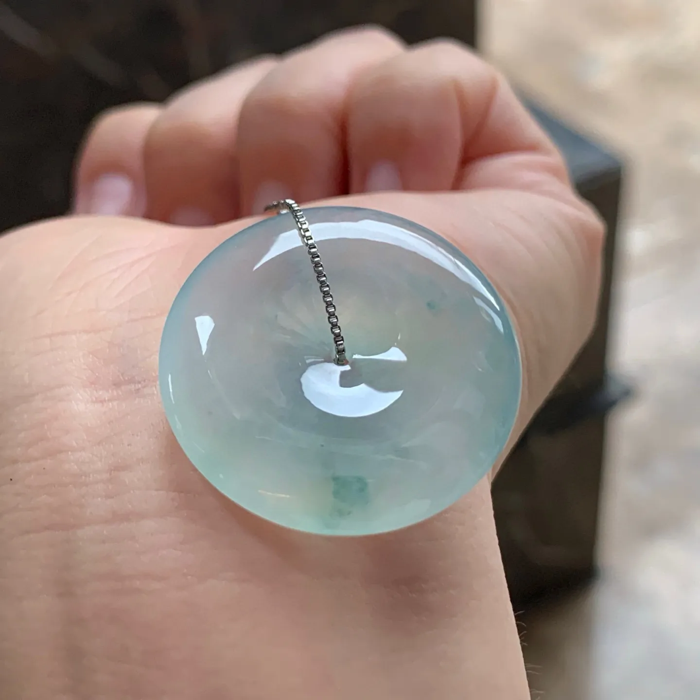 冰种飘花平安扣
清爽