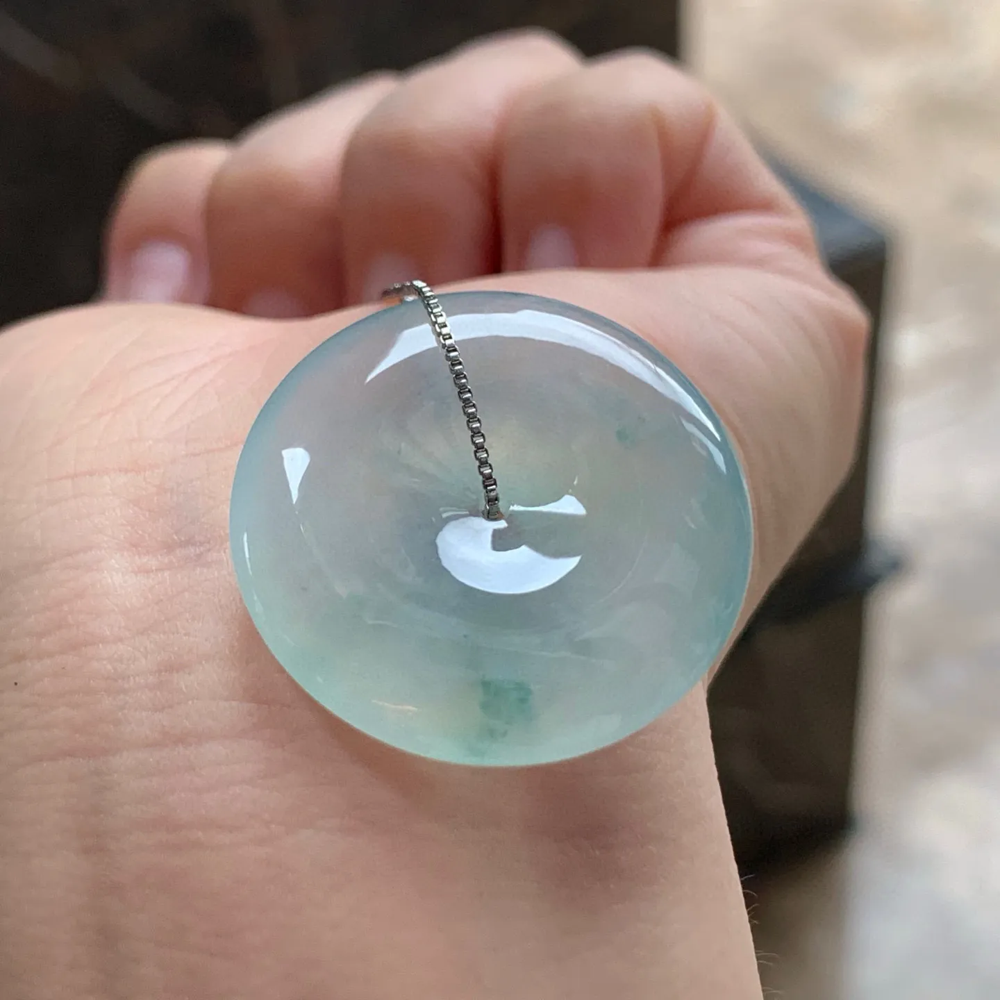 冰种飘花平安扣
清爽