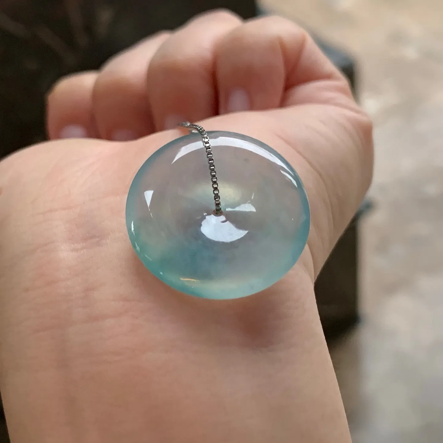 冰种飘花平安扣
清爽