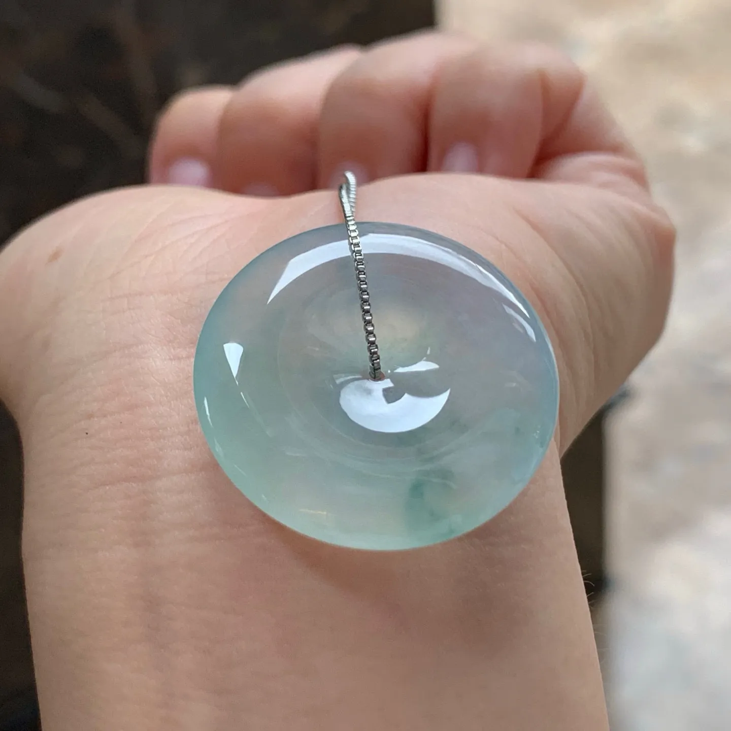 冰种飘花平安扣
清爽