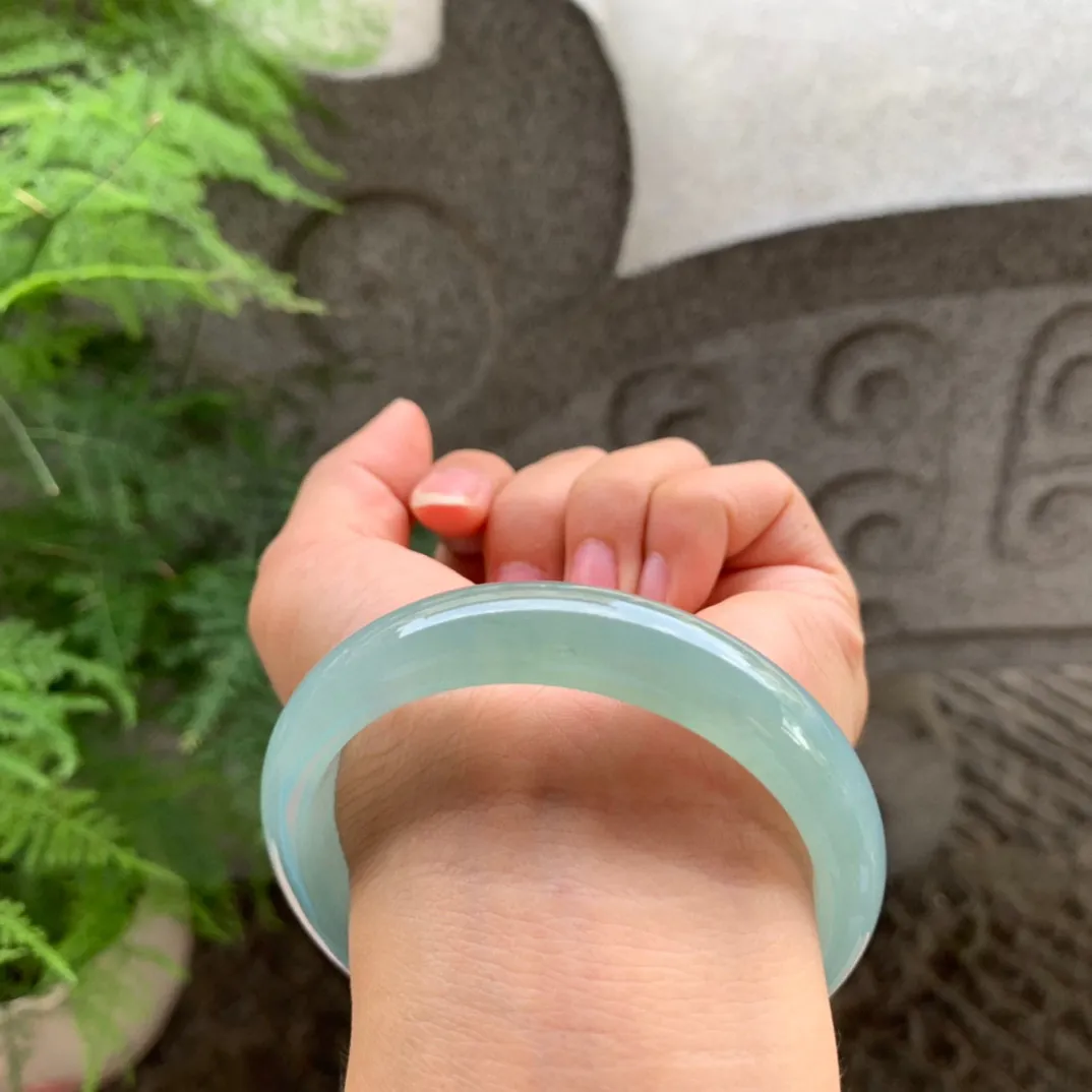 大圈口 58-13-7.9 【冰蓝绿正圈手镯】正圈58 59可戴