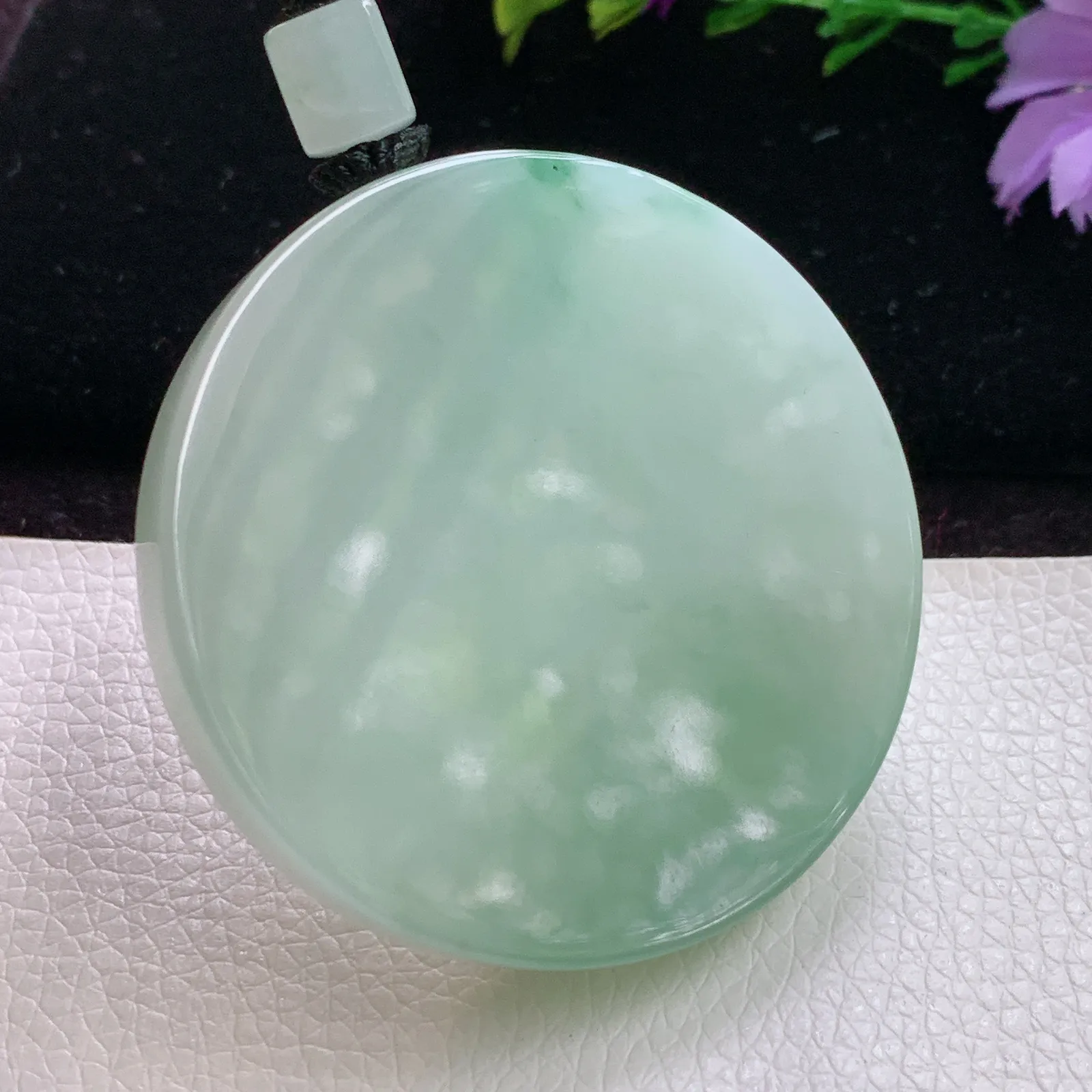 mut实拍49.8*12老坑精雕厚装持莲观音 玉观音玉吊坠 玉挂件
