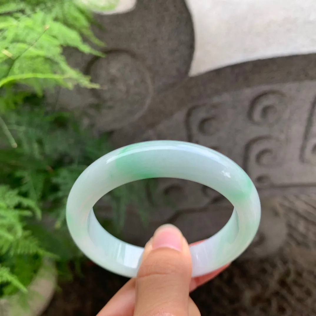 小圈口53-12.5-7.9 【白底青正圈手镯】正圈53 54可戴