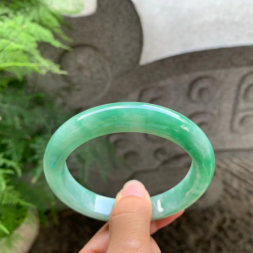 大圈口60.4-12.3-9.2 【芙蓉绿正圈手镯】正圈60 61可戴
