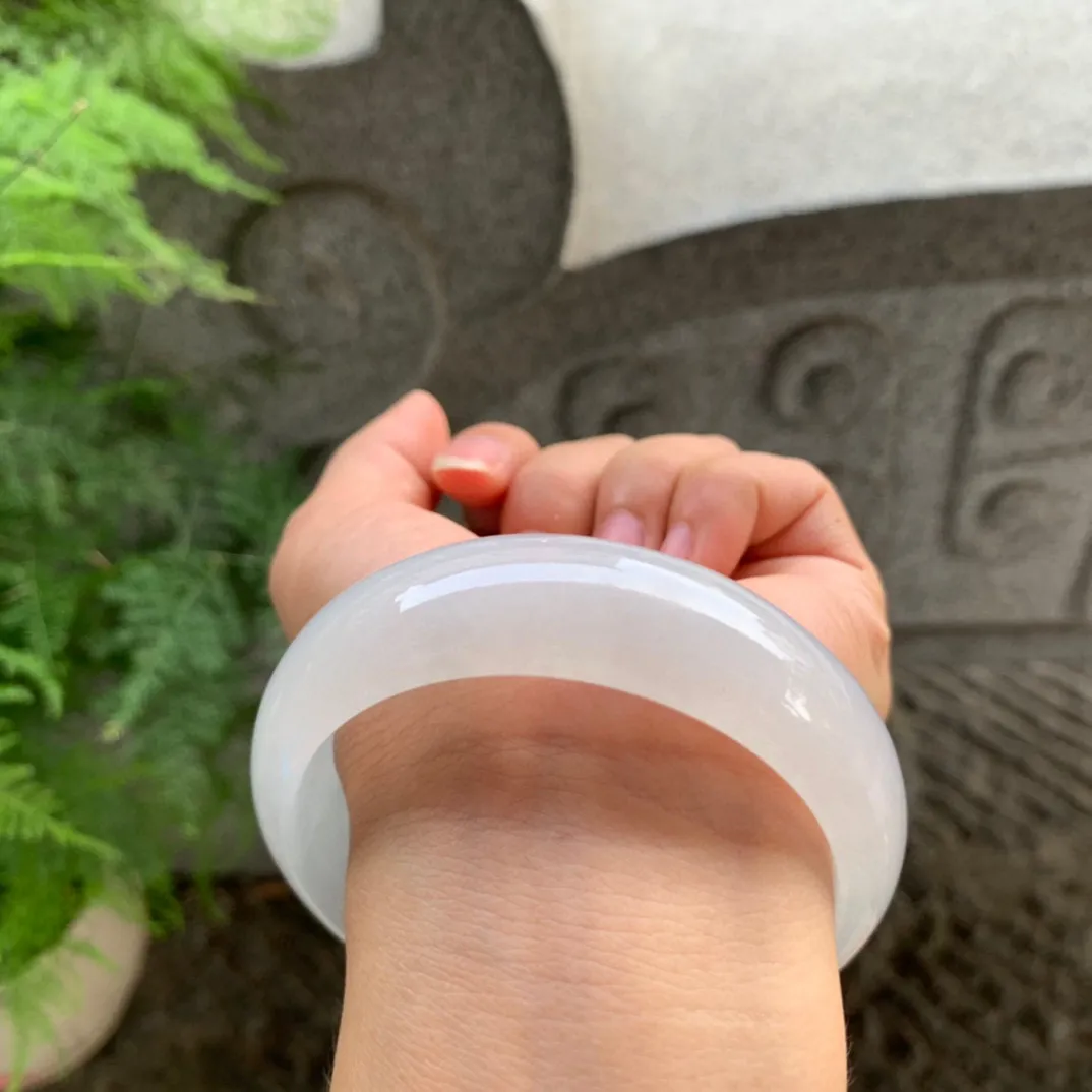 宽版大圈口 59.9-18.6-8.1【冰种白正圈手镯】正圈59 60可戴