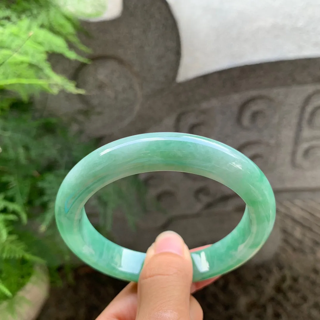 大圈口60.4-12.3-9.2 【芙蓉绿正圈手镯】正圈60 61可戴