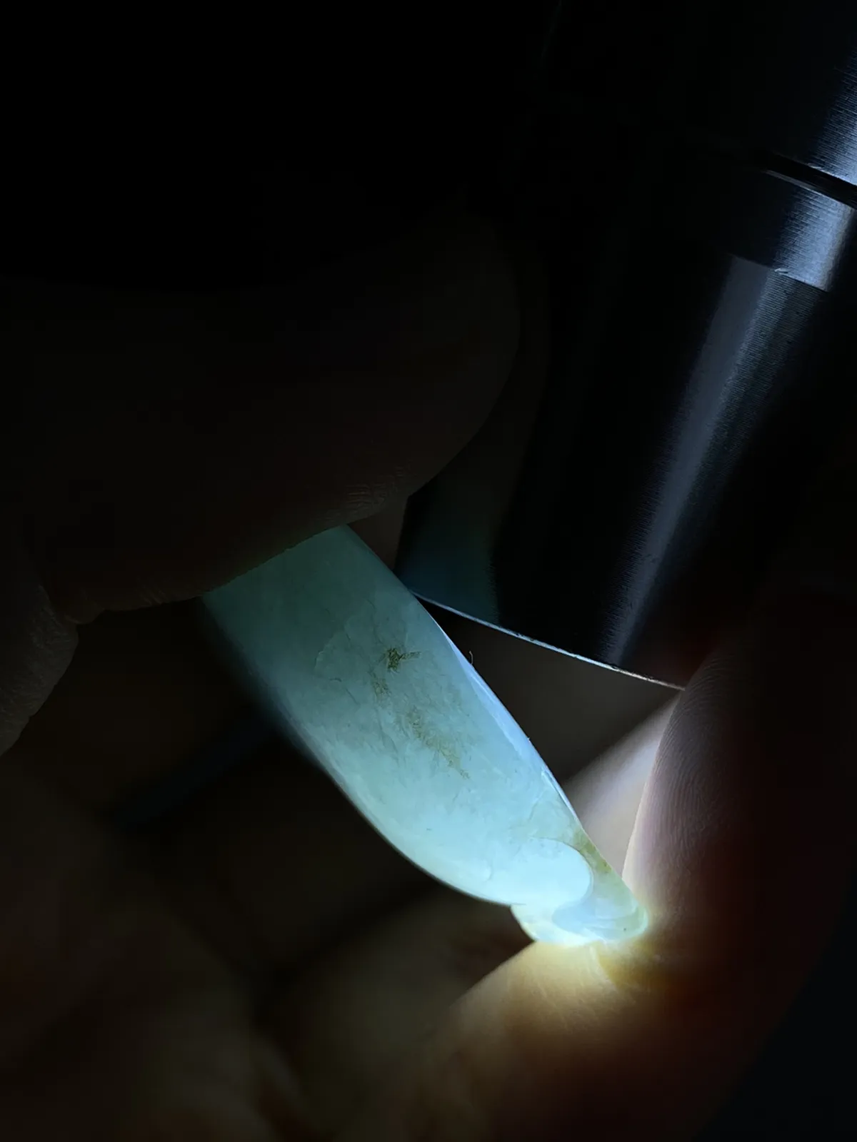 翡翠冰糯种灰绿色葫芦，配珠未测