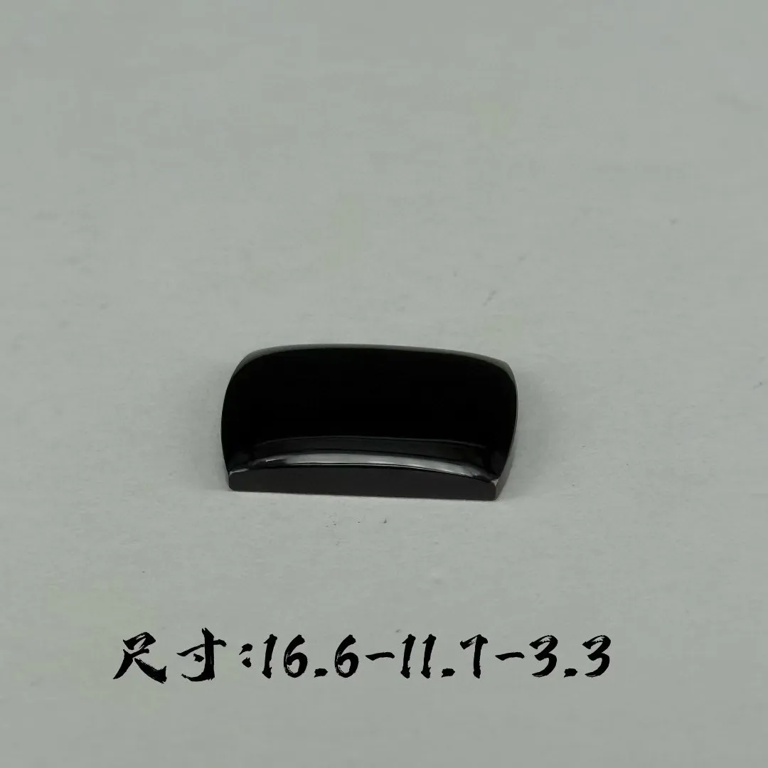 精品墨翠马鞍裸石戒面 种好色正 黑度极好 打灯通透 油性十足 尺寸16.6