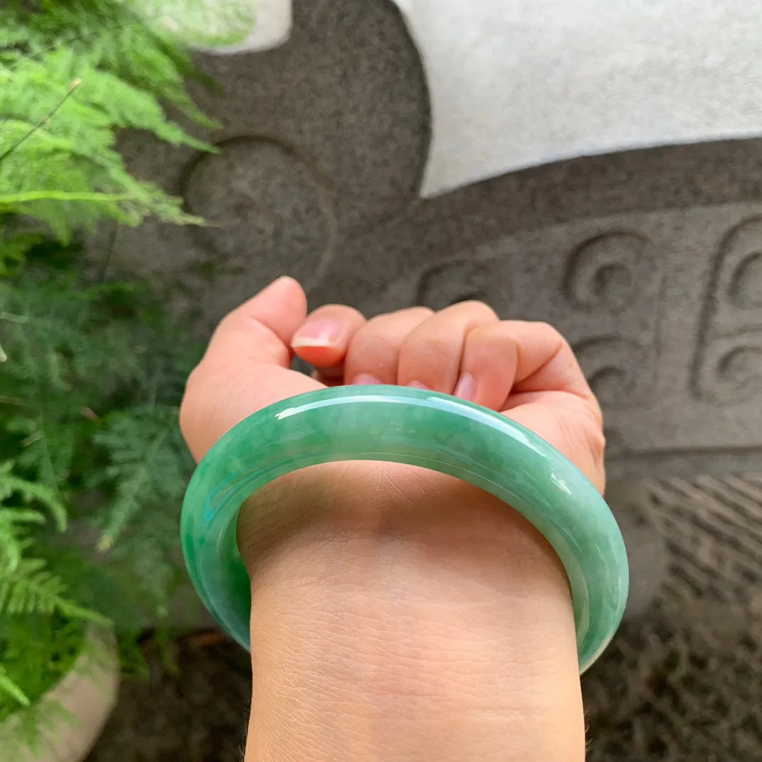 大圈口60.4-12.3-9.2 【芙蓉绿正圈手镯】正圈60 61可戴