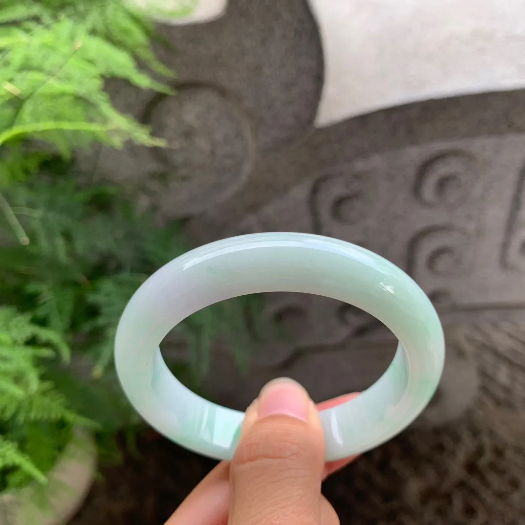 小圈口53-12.5-7.9 【白底青正圈手镯】正圈53 54可戴