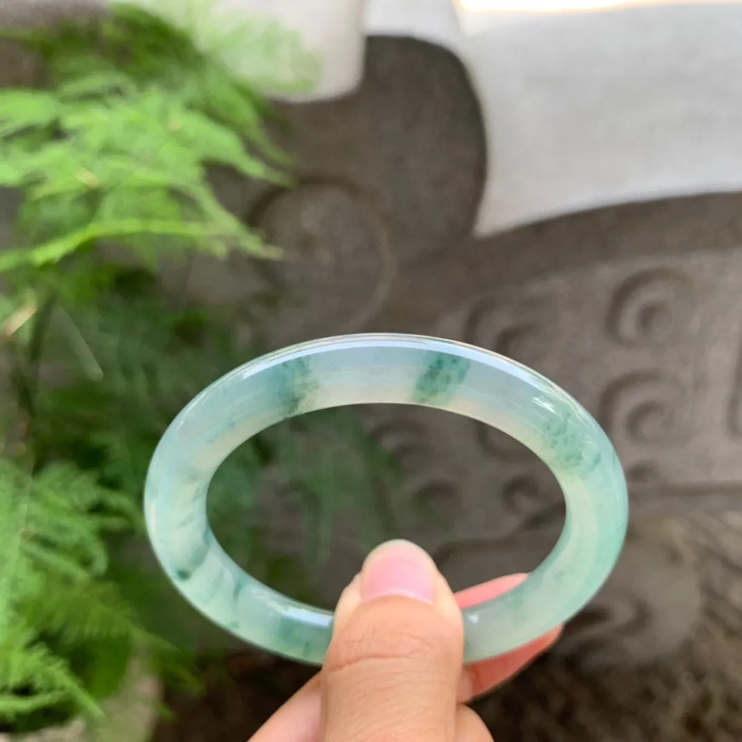 小圈口50.7-8.1 【冰飘花圆条手镯】圆条50 51可戴