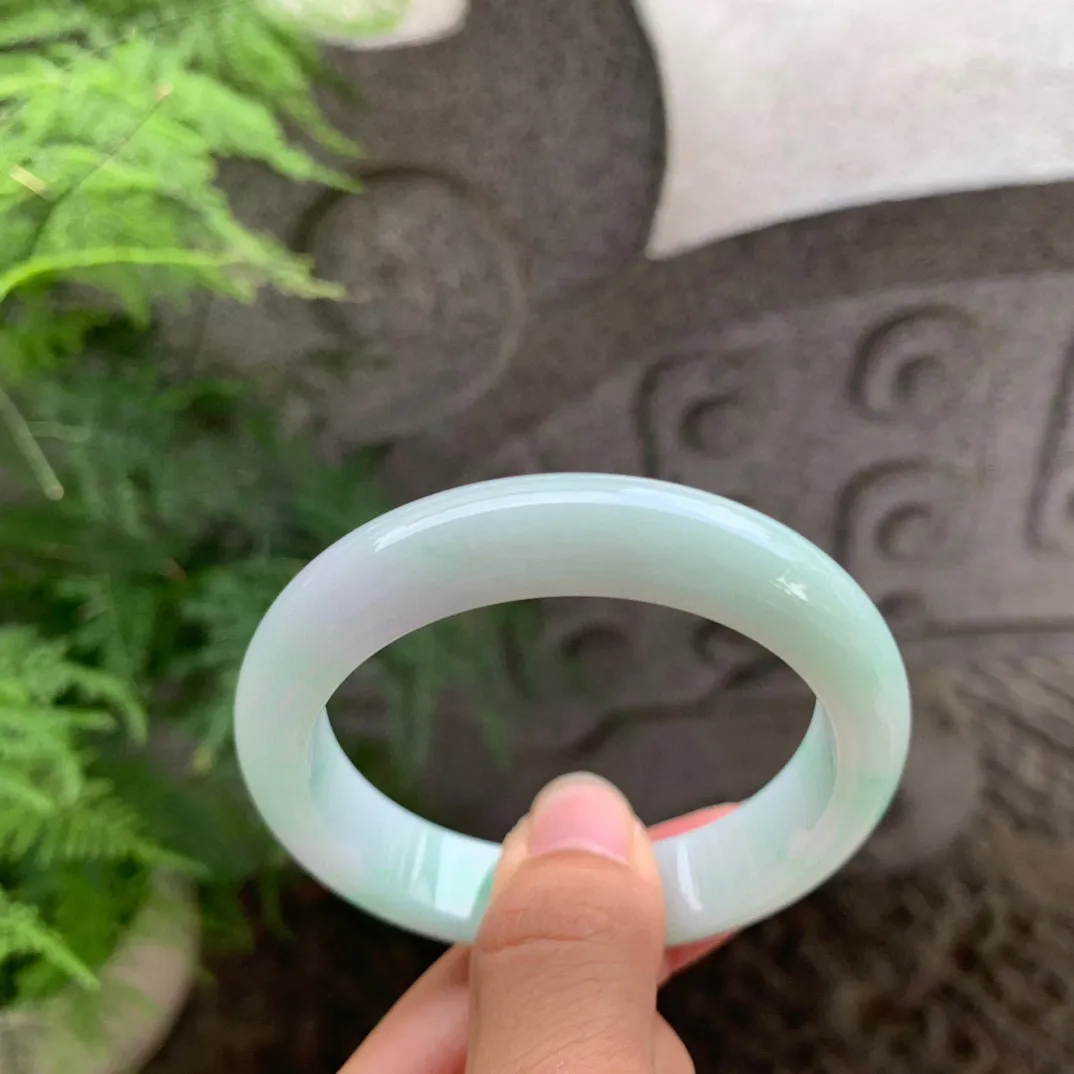 小圈口53-12.5-7.9 【白底青正圈手镯】正圈53 54可戴