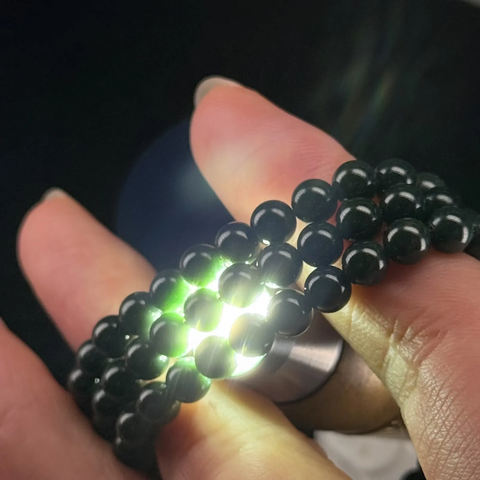 精品墨翠珠链 108颗