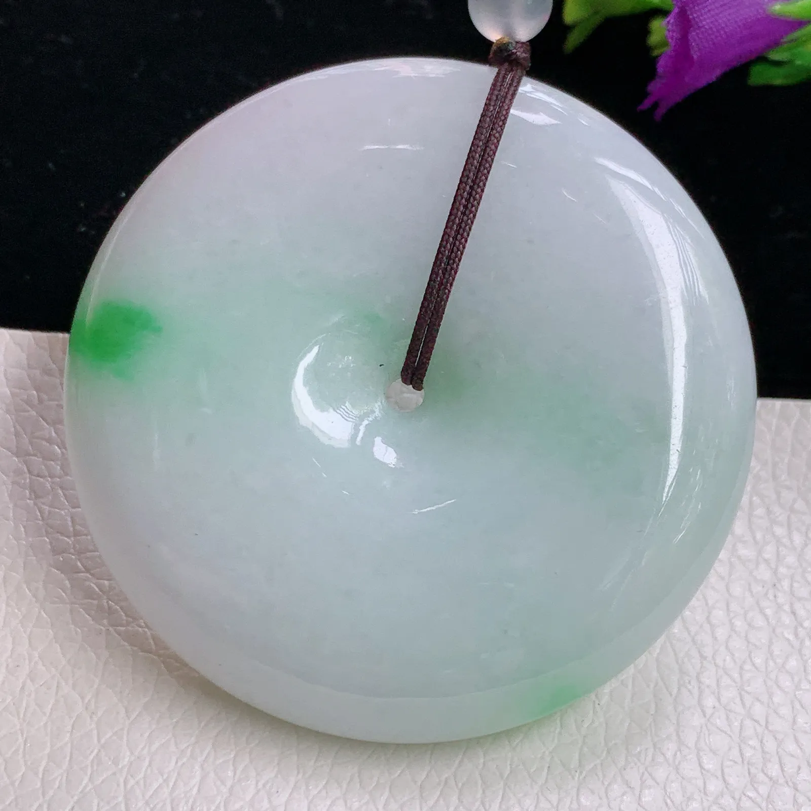 zen实拍51*11.3老坑精雕饱满飘阳绿大平安扣 玉扣玉吊坠 玉挂件