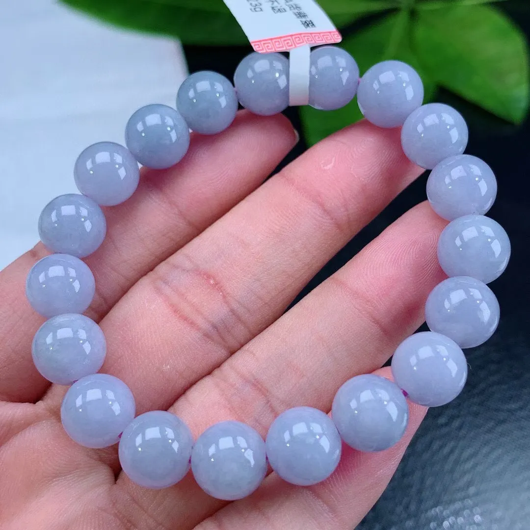 缅甸天然翡翠A货 老坑料起胶冰润 紫罗兰圆珠手串 手链
尺寸9.7mm   y  32.23
