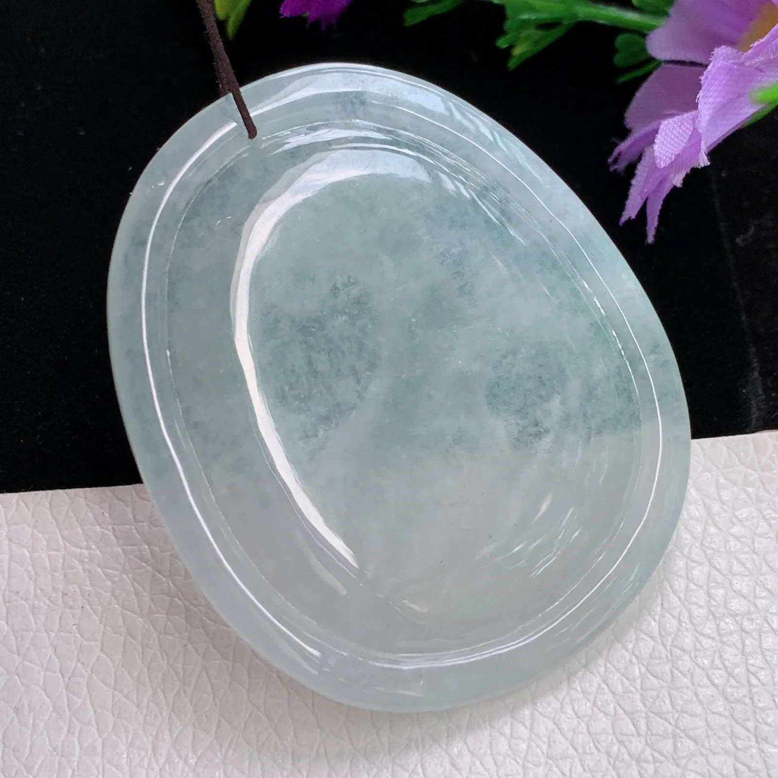 py实拍50.5*42.3*5.3老坑精雕冰胶纯美立体生肖羊翡翠玉吊坠