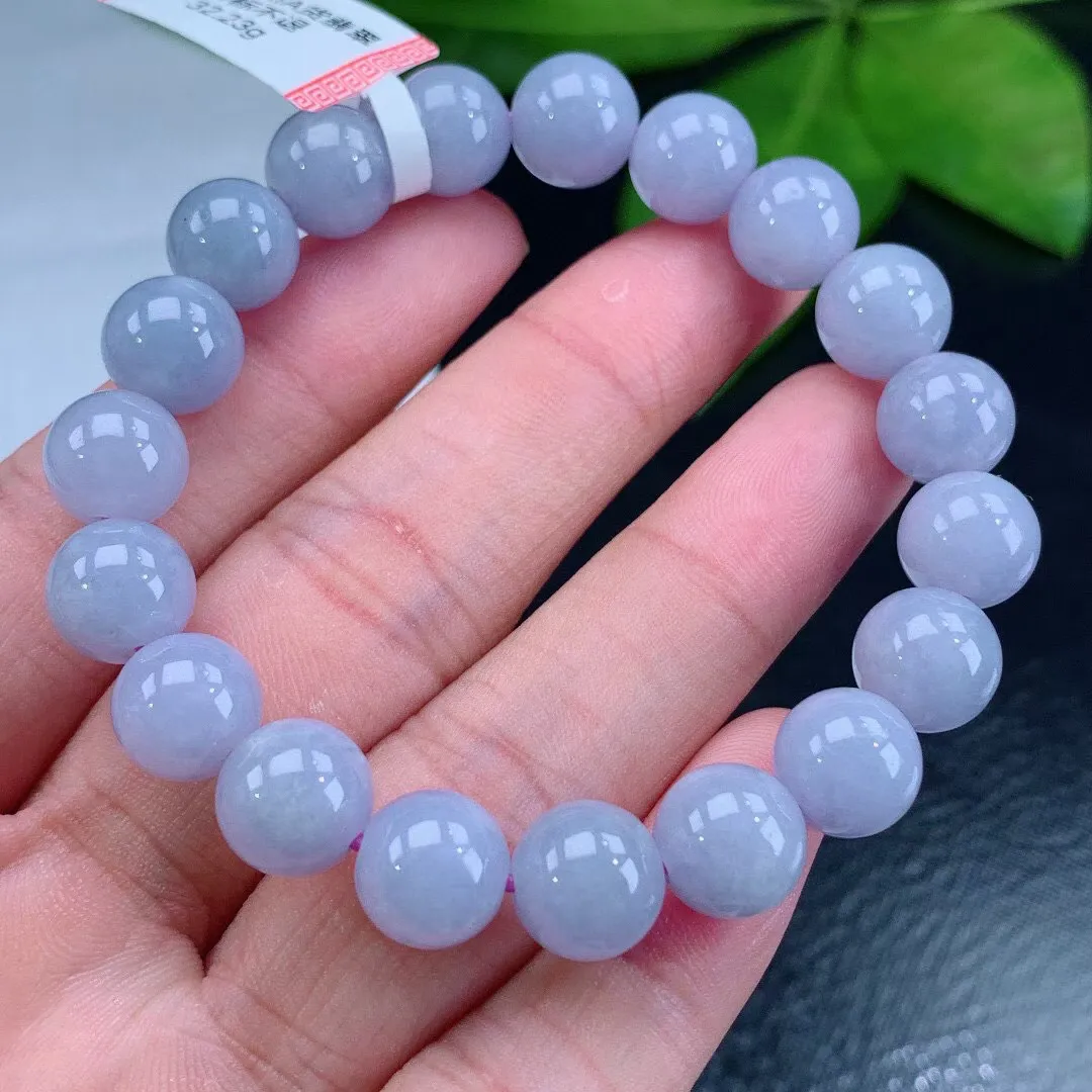 缅甸天然翡翠A货 老坑料起胶冰润 紫罗兰圆珠手串 手链
尺寸9.7mm   y  32.23