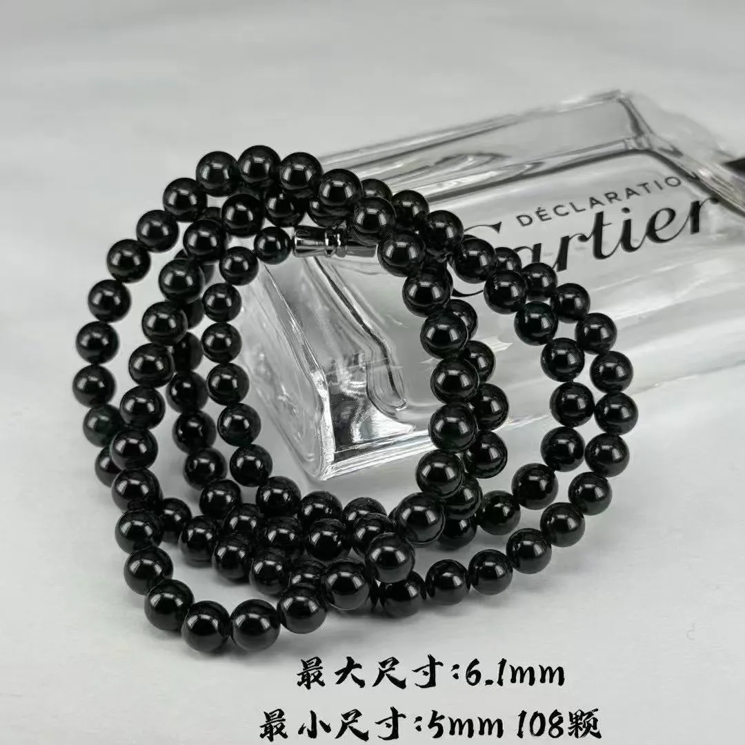 墨翠珠链 尺寸最大6.1 最小5mm 108颗