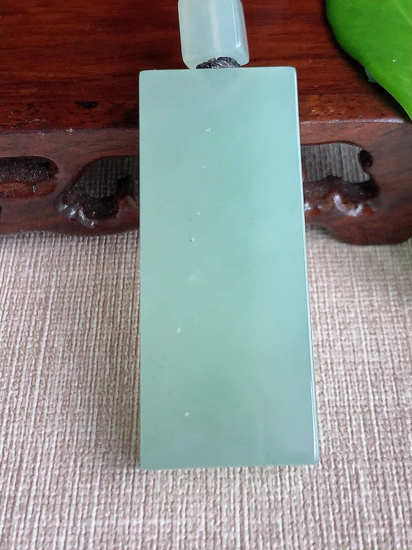 a货翡翠老坑冰种晴水无事牌吊坠 尺寸48.6×20.7×9mm 重量36.18g 0708