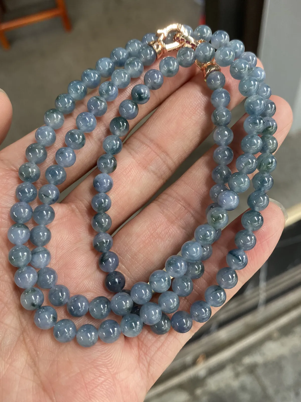 蓝紫珠链 尺寸6mm