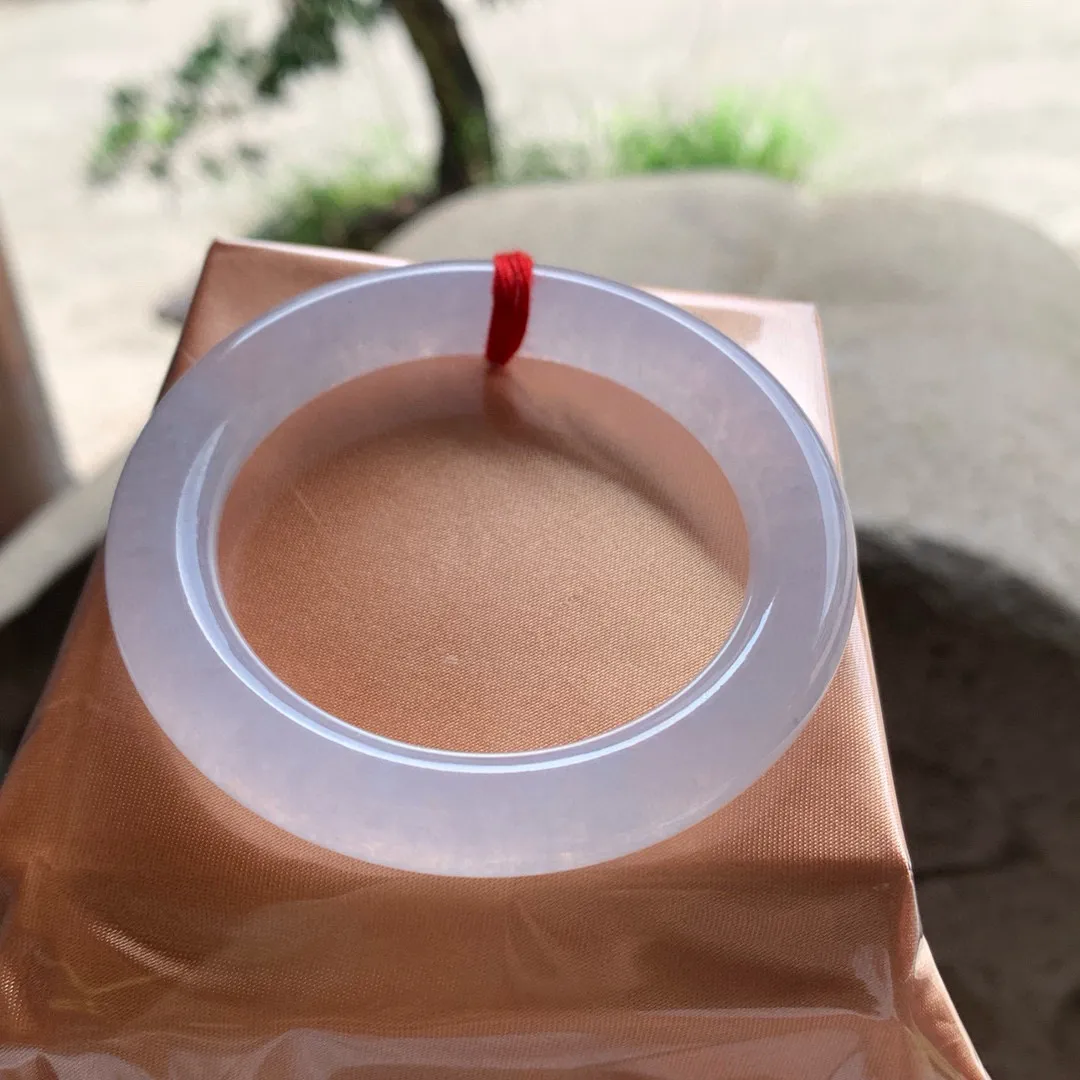 圆条高冰白月光 无瑕 尺寸:53.8/10.4  种水好🥰🥰