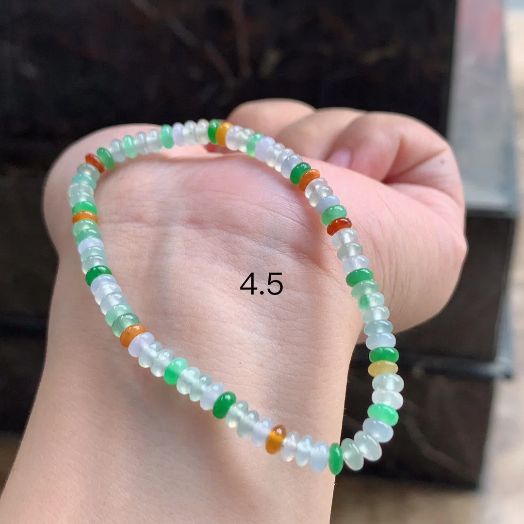 三彩算盘珠手串

尺寸4.5