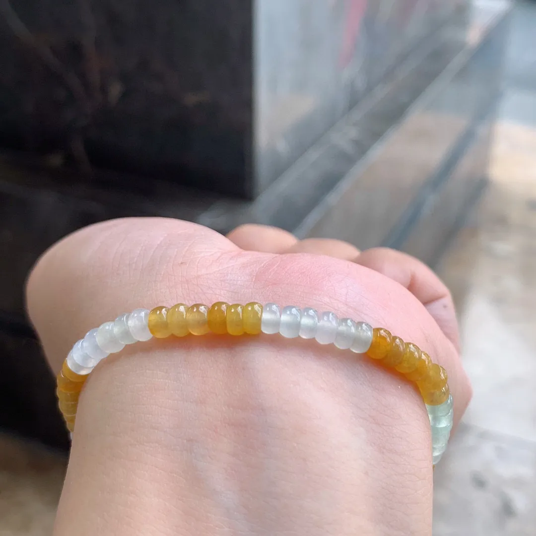 拼色算盘珠手串
黄+白

尺寸5