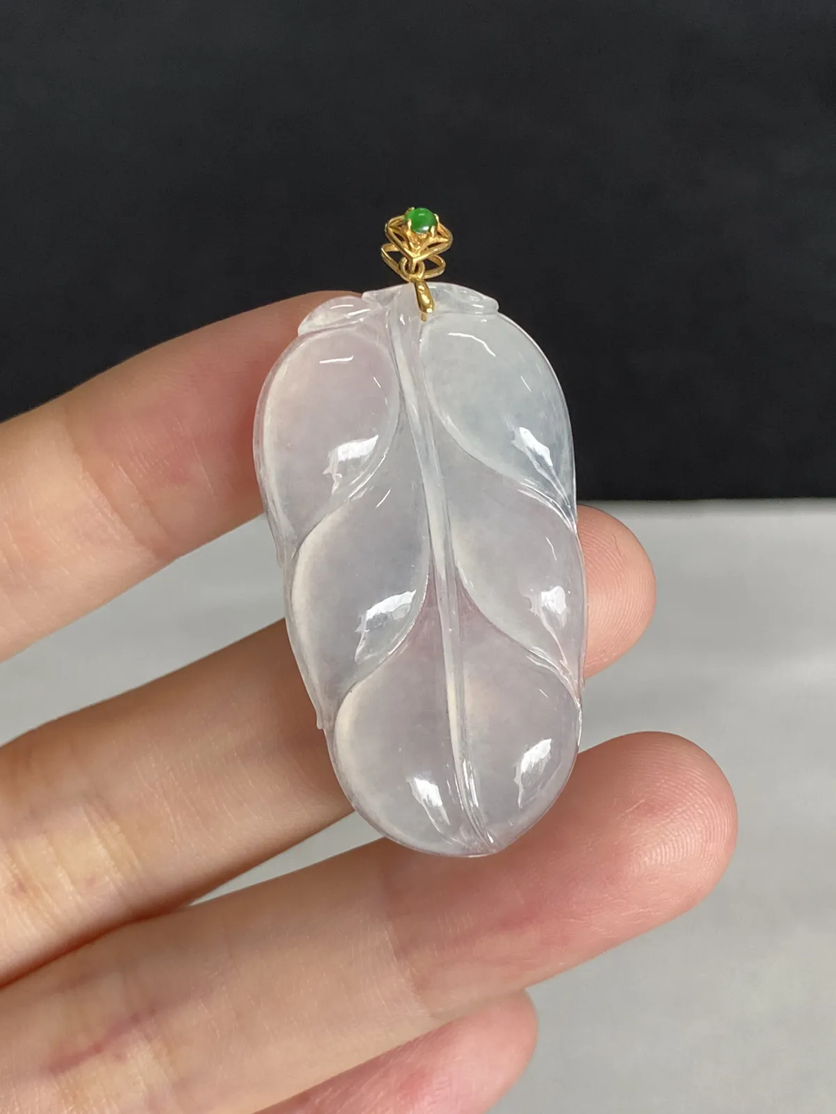 翡翠叶子，印记：G18K