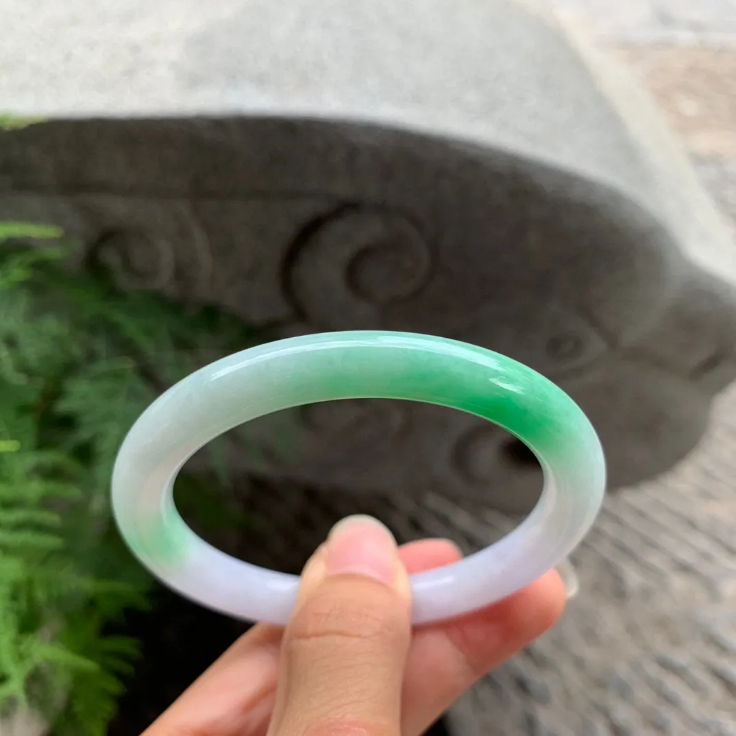 圈口 56.5-8.7【阳绿圆条手镯】圆条56 57可戴