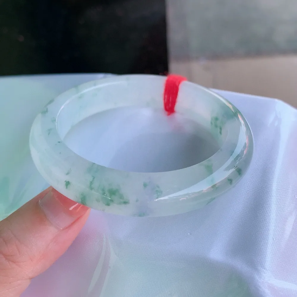 正圈冰紫绿花 无瑕 尺寸:53.2/11.6/9  一幅山水画 花美 种色俱佳🥰🥰