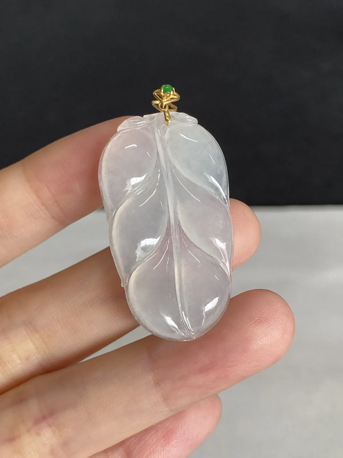翡翠叶子，印记：G18K