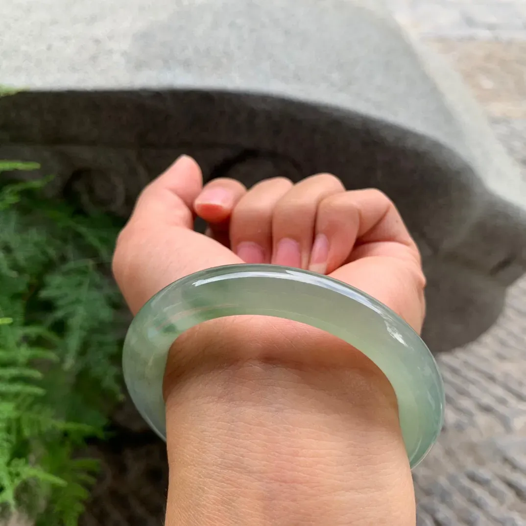 圈口 54-10.1【冰芙蓉花圆条手镯】圆条54 55可戴