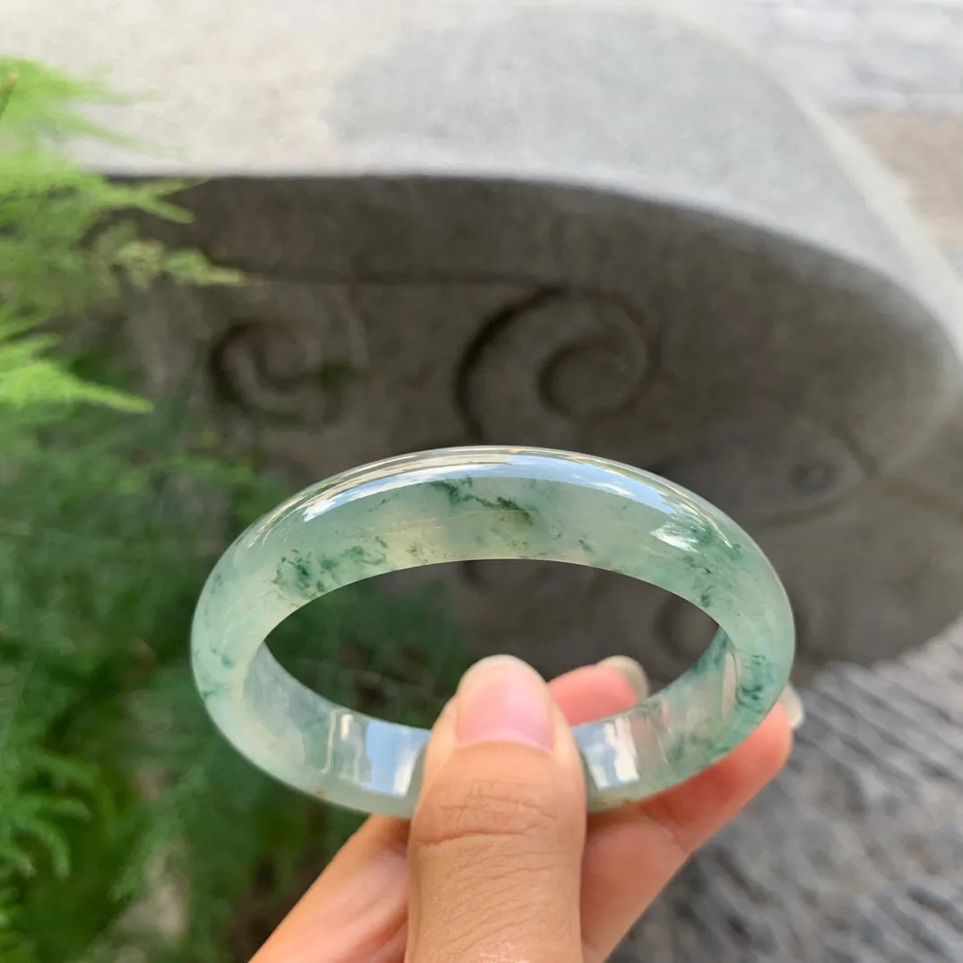 小圈口53.3-47.2-11.4-7 【冰种飘花贵妃手镯】贵妃53 54可戴