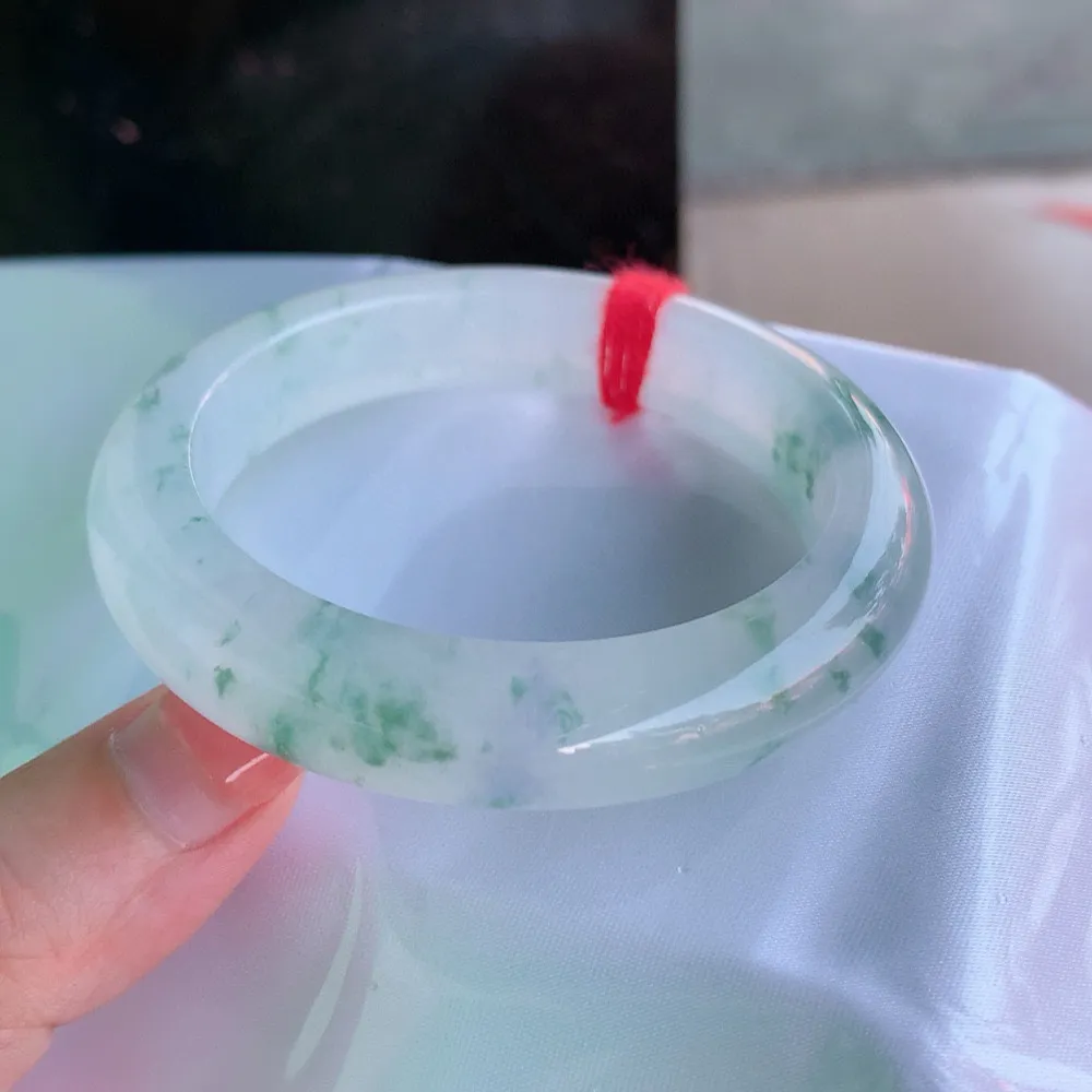 正圈冰紫绿花 无瑕 尺寸:53.2/11.6/9  一幅山水画 花美 种色俱佳🥰🥰