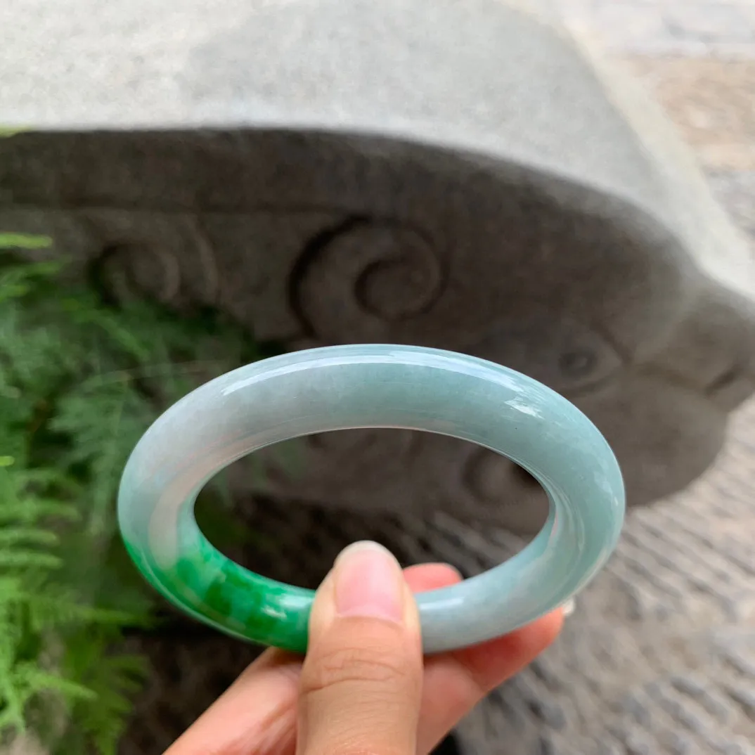 圈口55.1-10.5 【辣绿圆条手镯】圆条55 56可戴