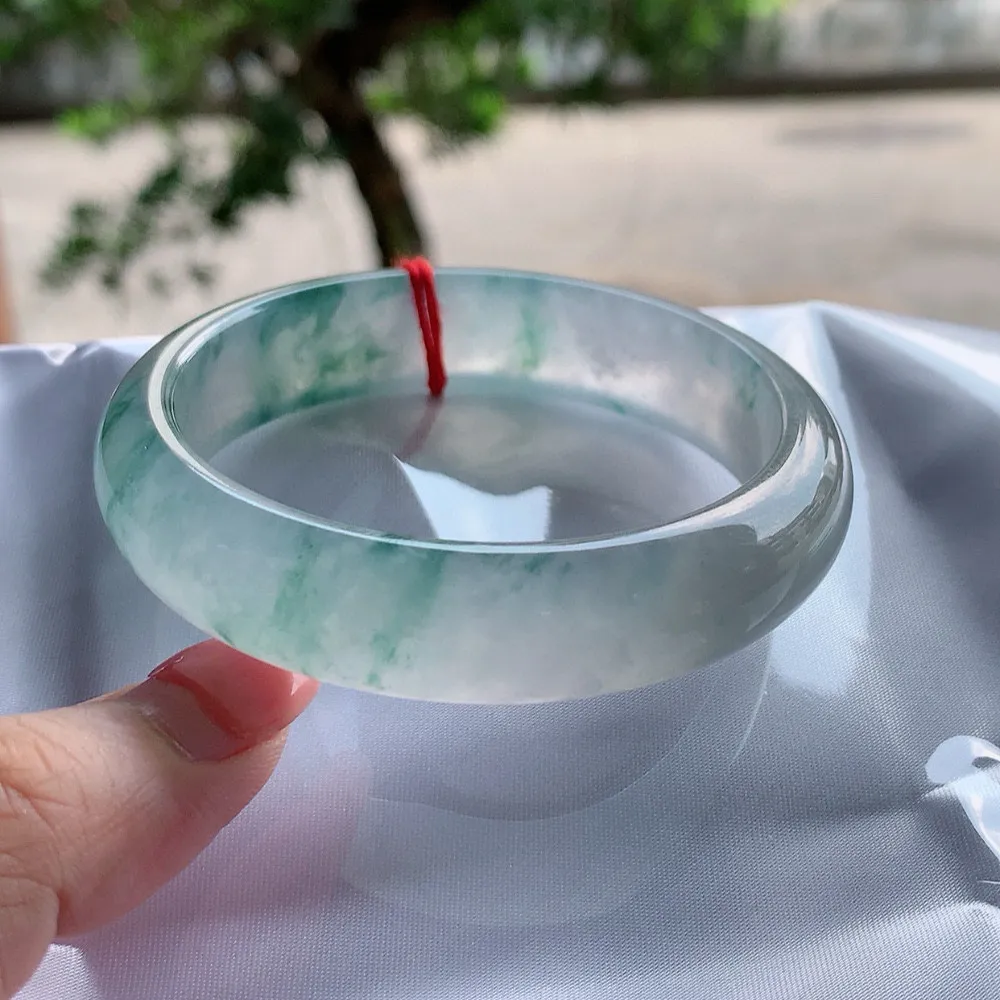 正圈冰玻飘花 无瑕 尺寸:56.5/13.9/7.6 冰润起光 微棉 ️️