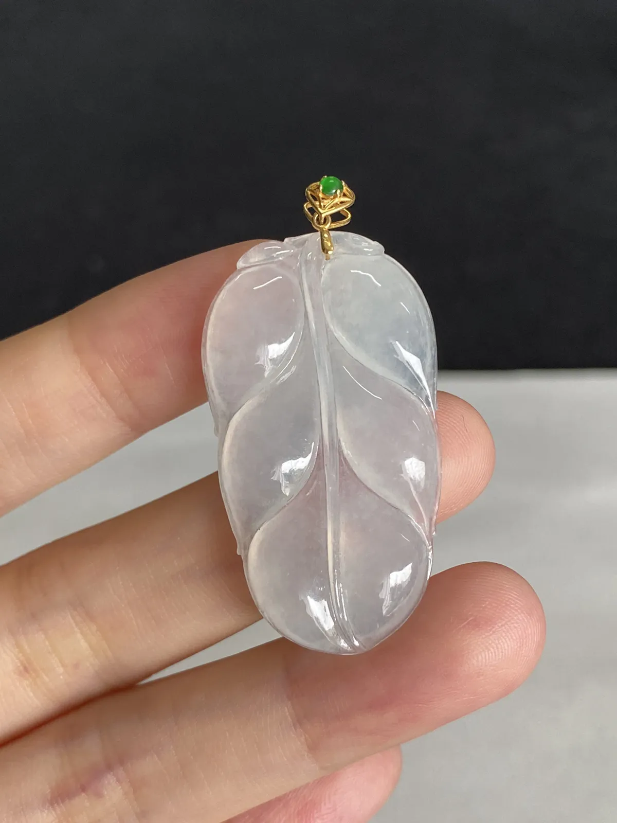翡翠叶子，印记：G18K