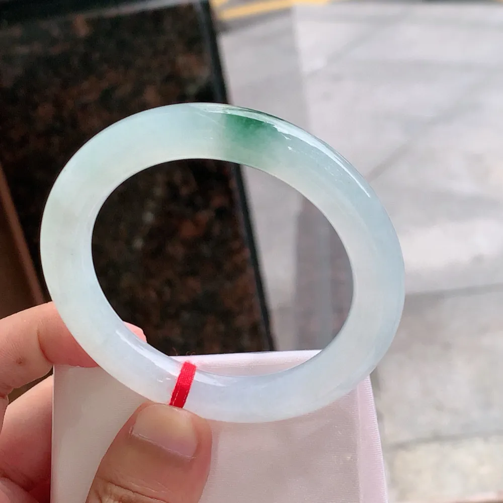 圆条高冰飘花 一丝棉线 尺寸:55.4/9.9 花美 种水好🥰🥰