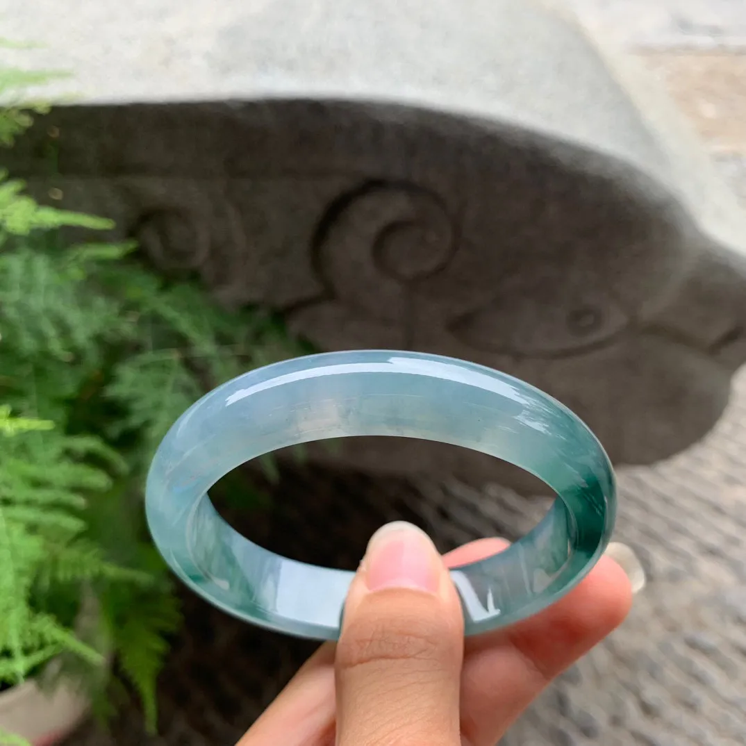 圈口 57-48.5-12.5-7.8【冰种飘花贵妃手镯】贵妃57 58可戴