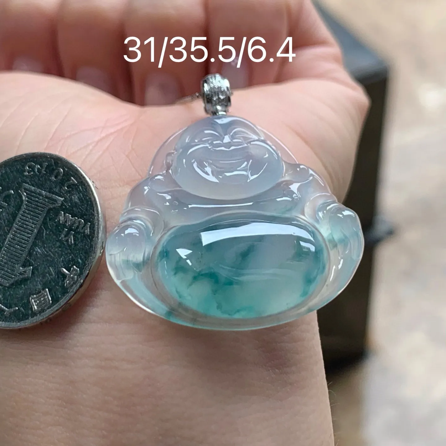 冰种飘花坐佛
种好 金扣