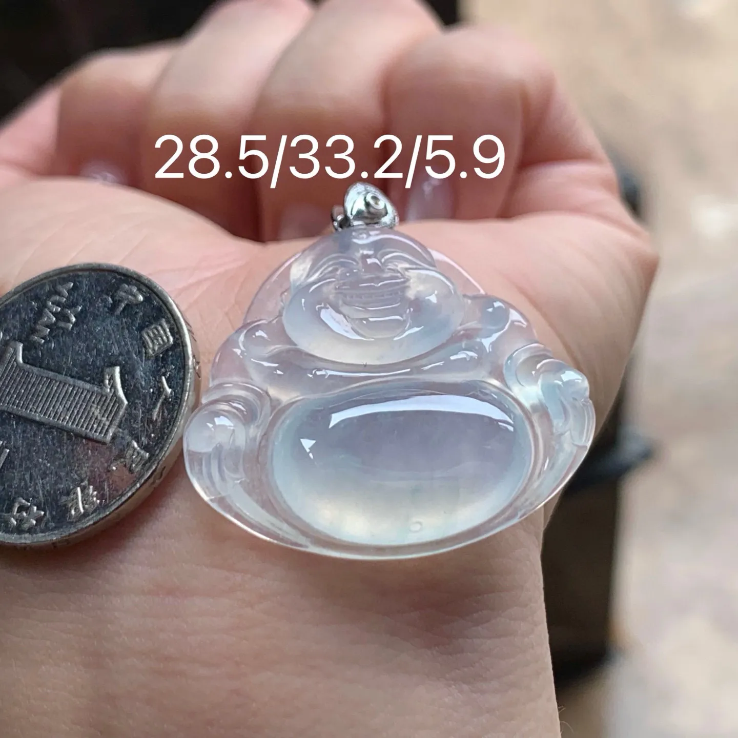 冰种坐佛
种好 金扣