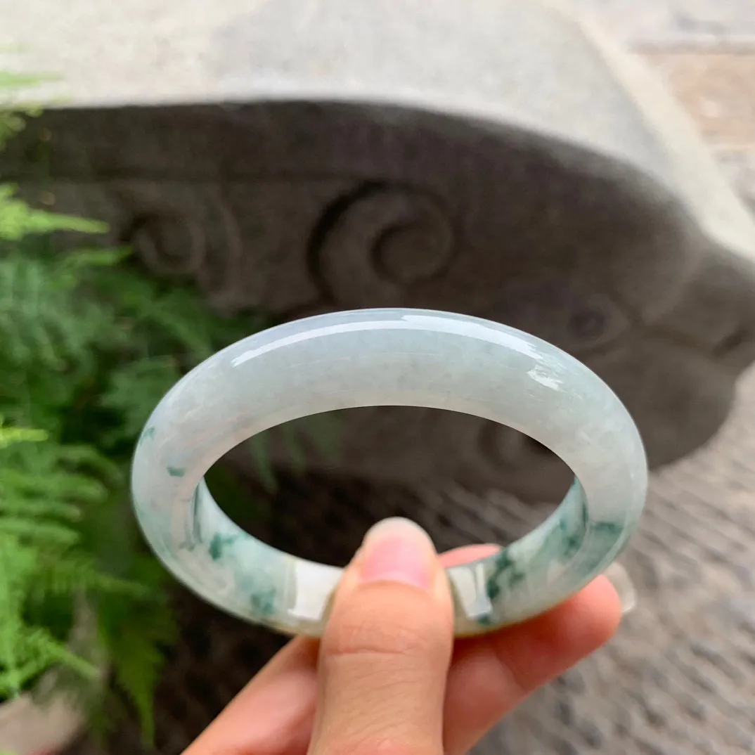圈口 56.7-11.9-8.9【飘花黄翡正圈手镯】正圈56 57可戴
