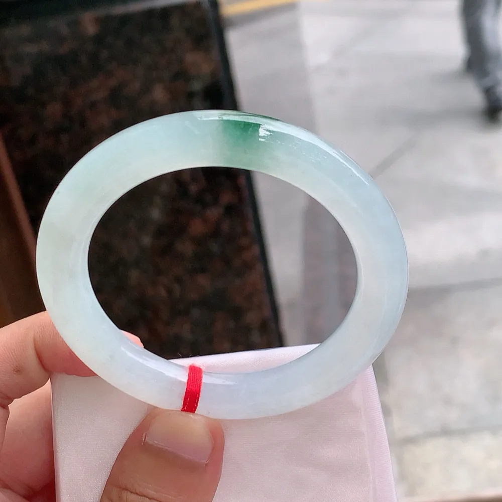 圆条高冰飘花 一丝棉线 尺寸:55.4/9.9 花美 种水好🥰🥰