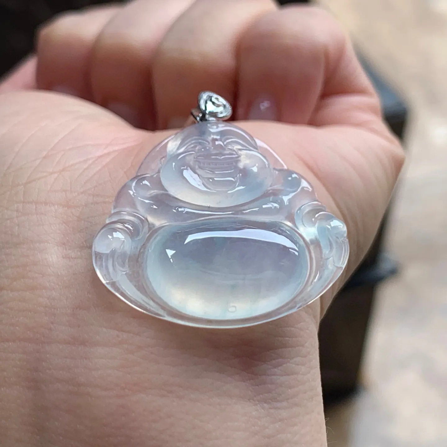 冰种坐佛
种好 金扣