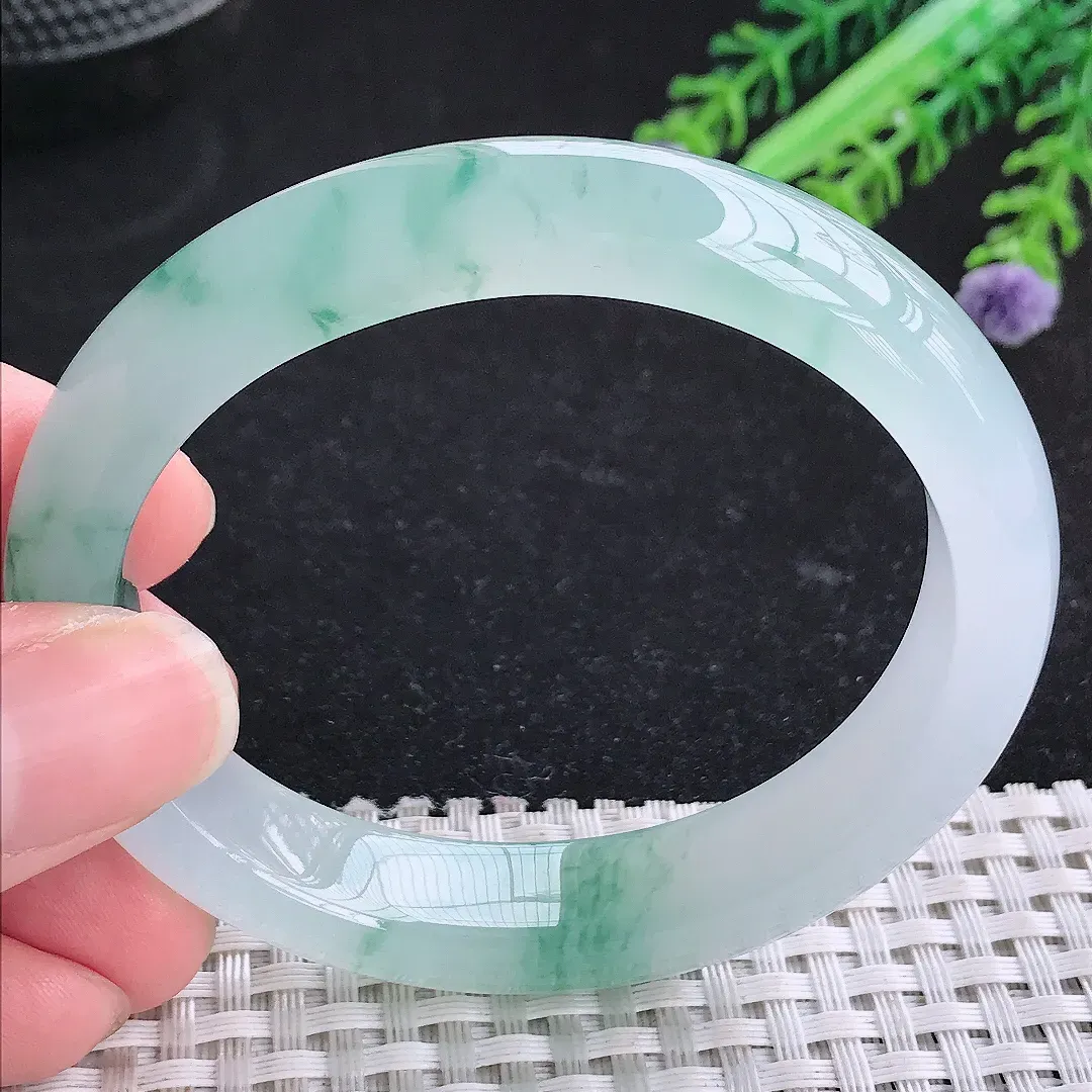 自然光56.5/50.6/12.6/8.5老坑冰种果冻胶冰飘花贵妃手镯玉镯平安镯美人镯