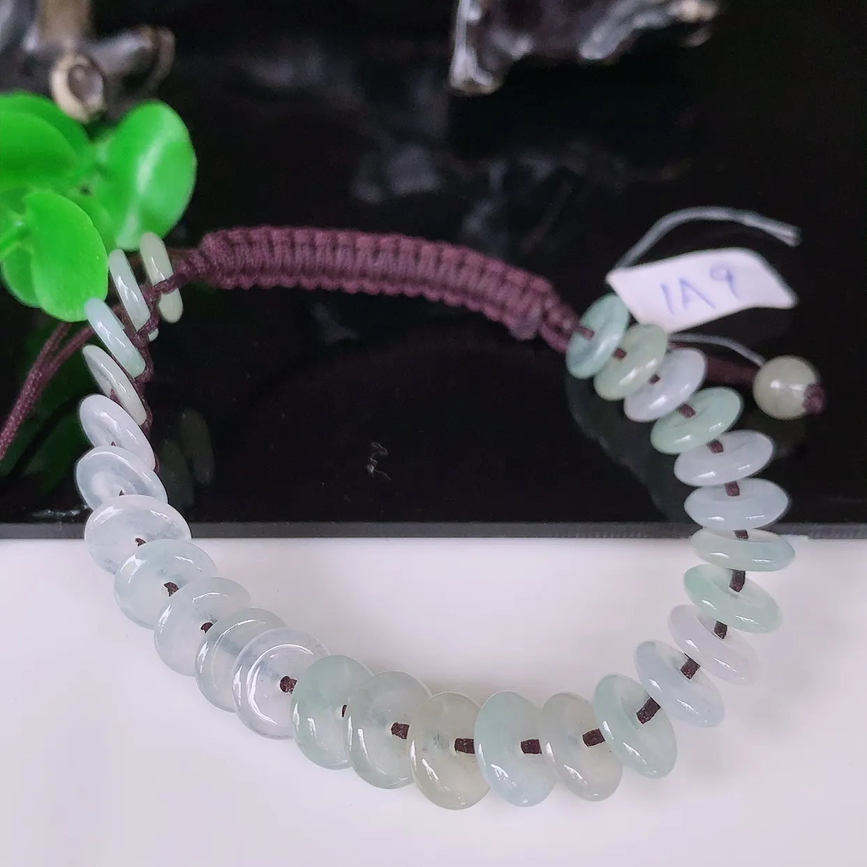 自然光实拍，冰种翡翠平安扣手链手串，水润秀气，料子细腻，清爽，高档大气，自戴送礼佳品！#49.12取