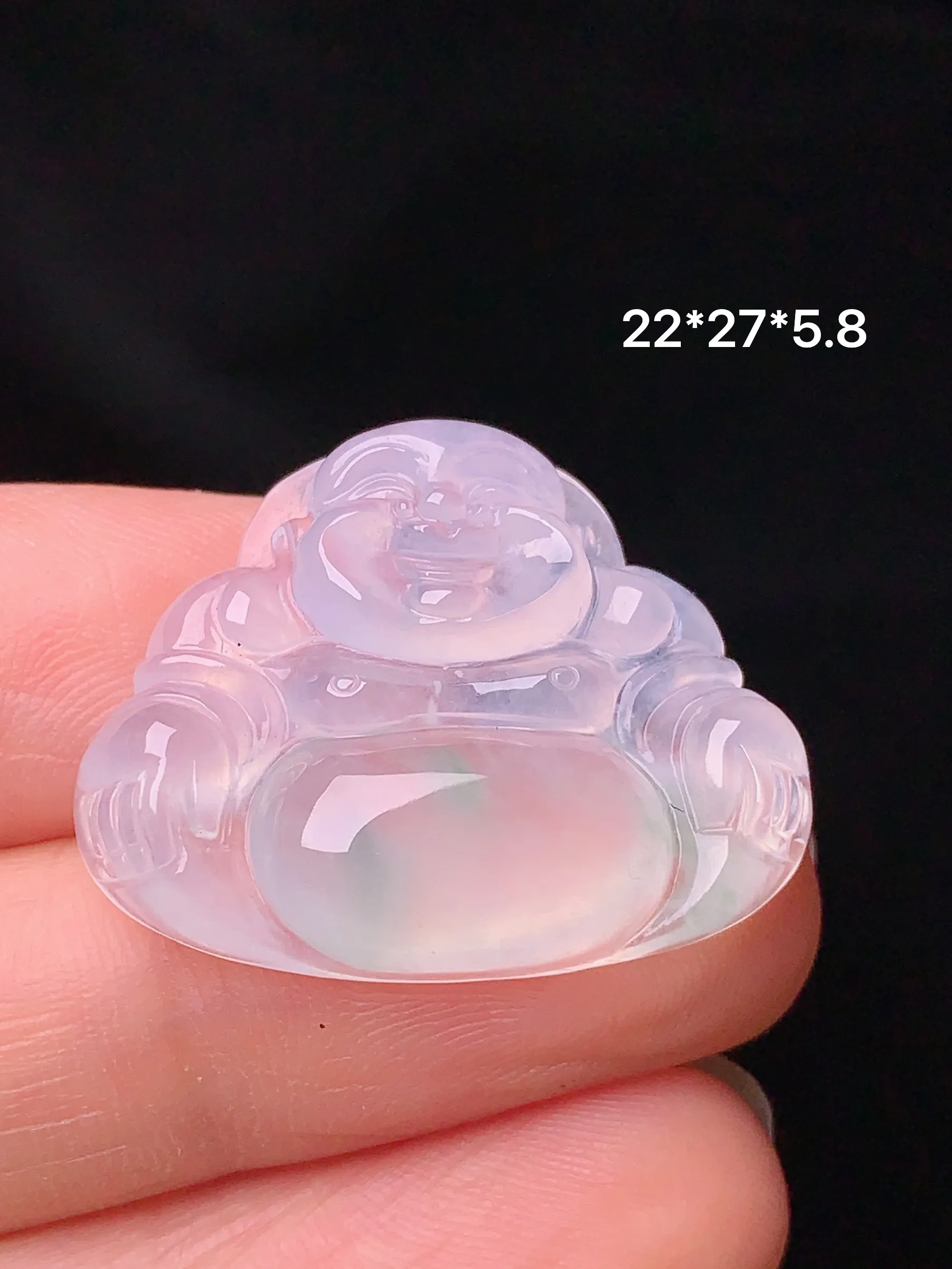 飘绿佛公吊坠 玉质细腻 水润亮眼 整体尺寸27*27*5.8