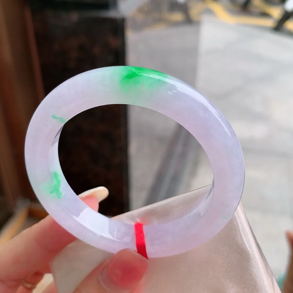 正圈满色冰春彩 一丝皮纹 尺寸:50.9/10.2/8.7 种色兼备
